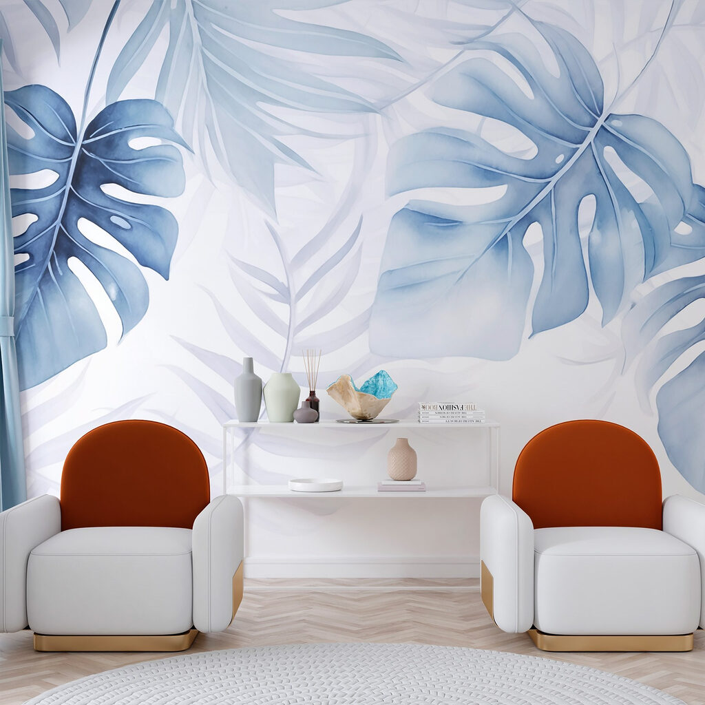 Blue leaves in light — interior 3