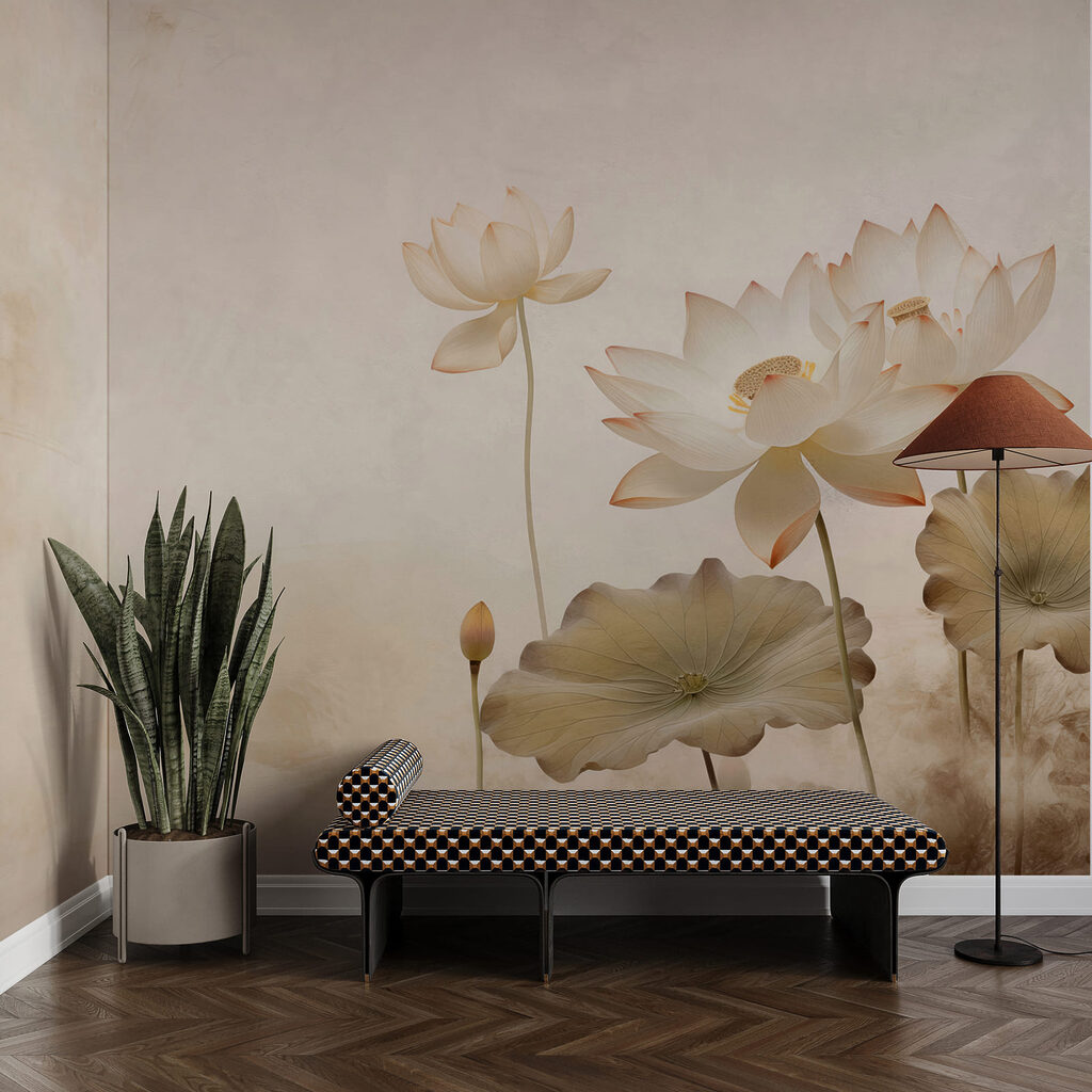 Lotus on weathered ground — interior 1