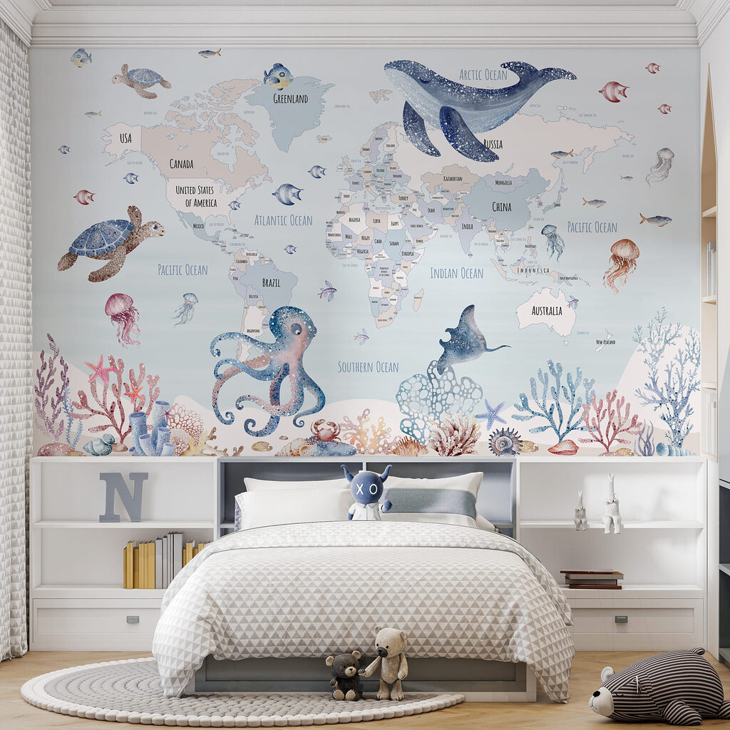 Map with sea creatures — interior 1