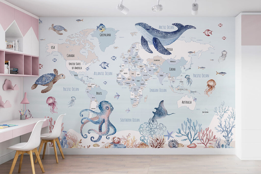 Map with sea creatures — interior 3