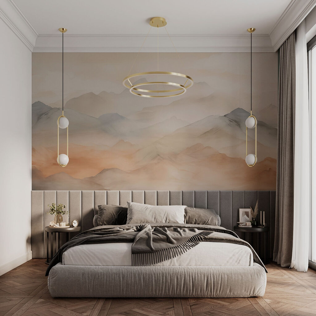Mountains in Morning Light in an interior