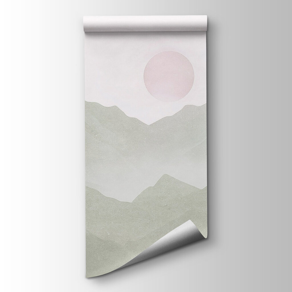 Pink moon over ridges — product view
