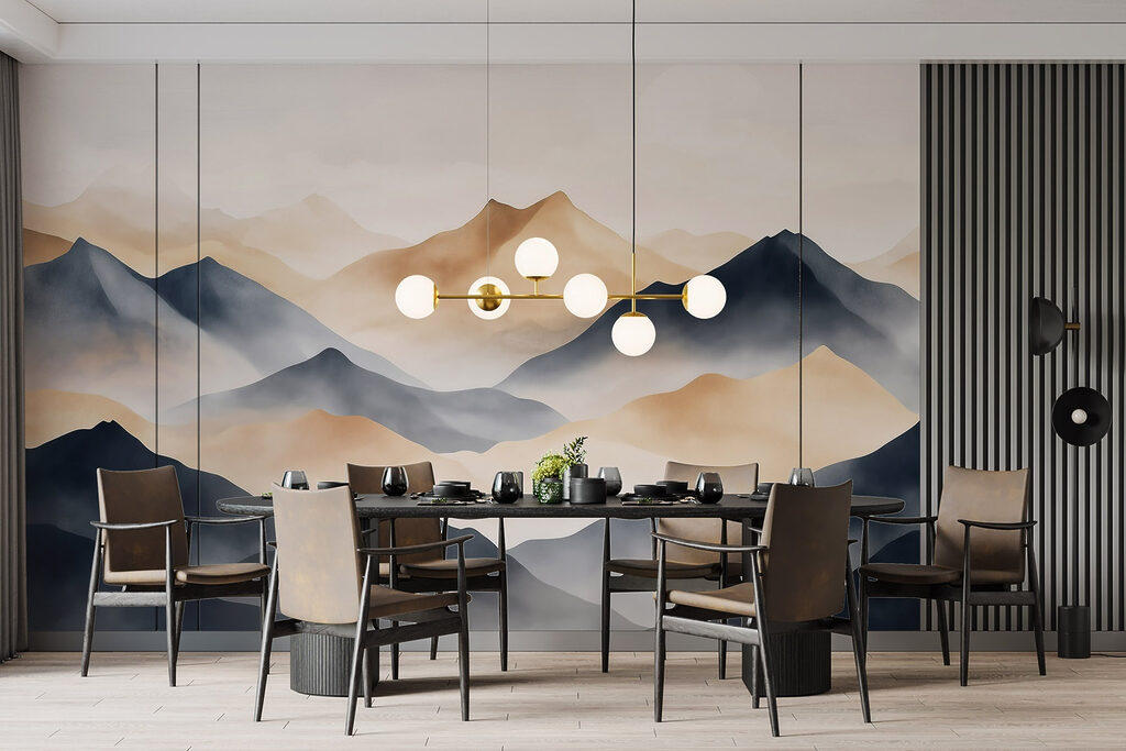 Dark mountains in layers — interior 4
