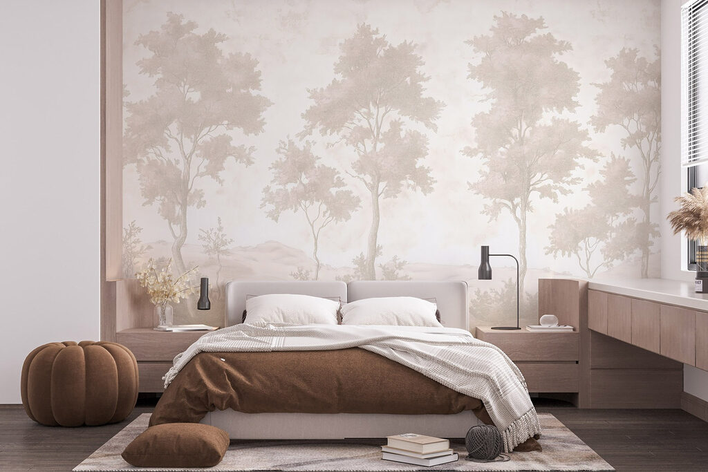 Pale trees on rocks — interior 1