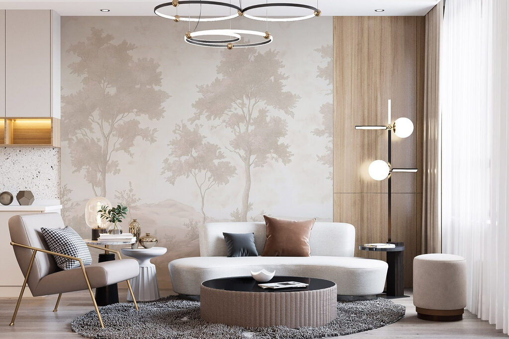 Pale trees on rocks — interior 3