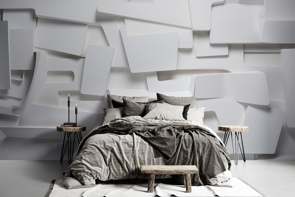 White blocks with shadows — interior 1