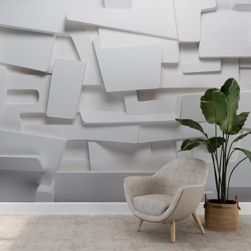 White blocks with shadows — interior 2