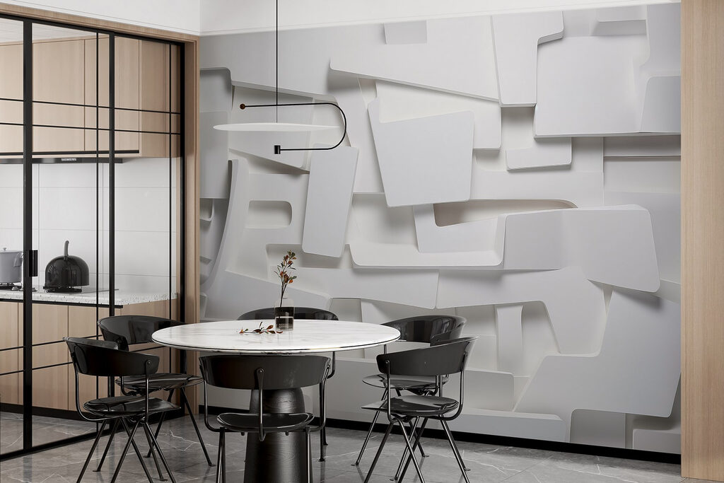 White blocks with shadows — interior 3