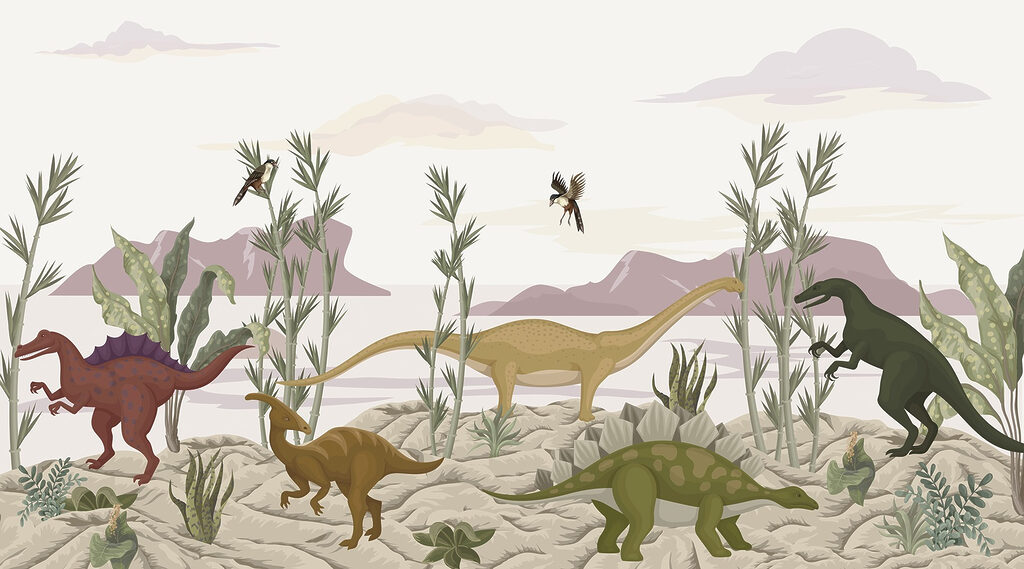 Dinosaurs in a valley — full design