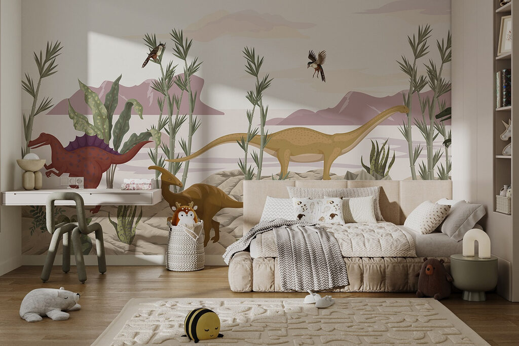 Dinosaurs in a valley — interior 1