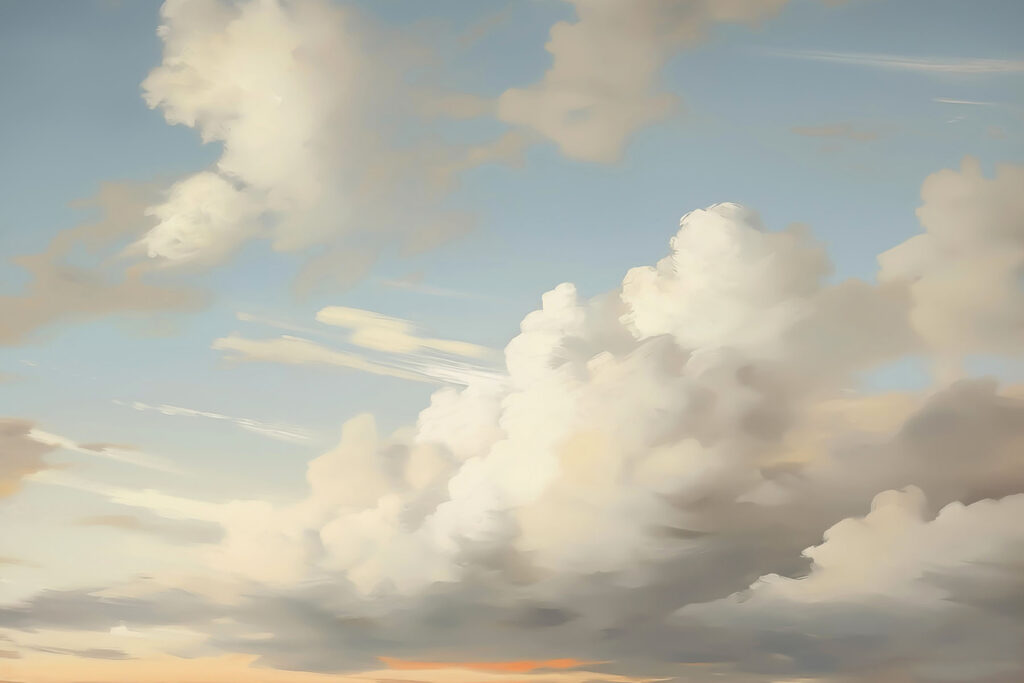 Clouds in golden light — full design