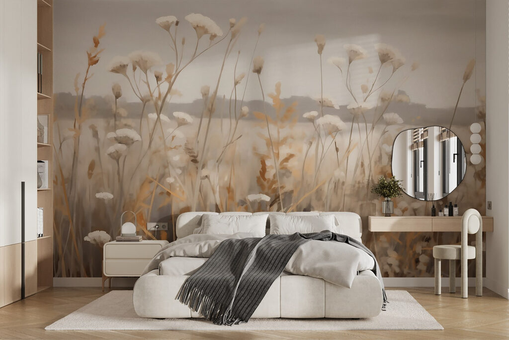 White wildflowers on hills — interior 1