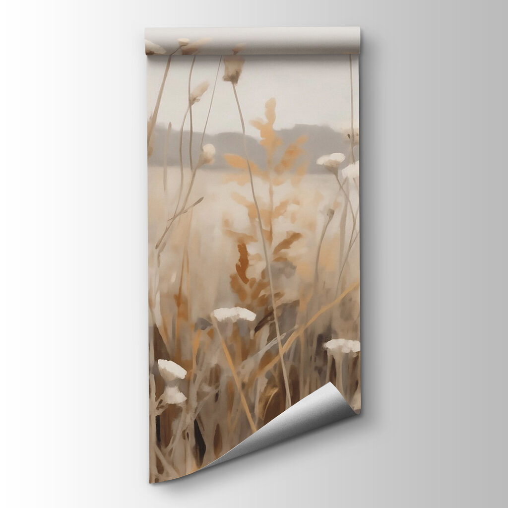 White wildflowers on hills — product view