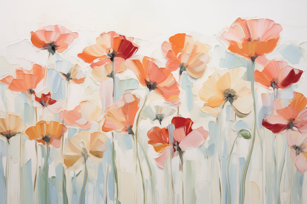 Tall flowers in paint — full design