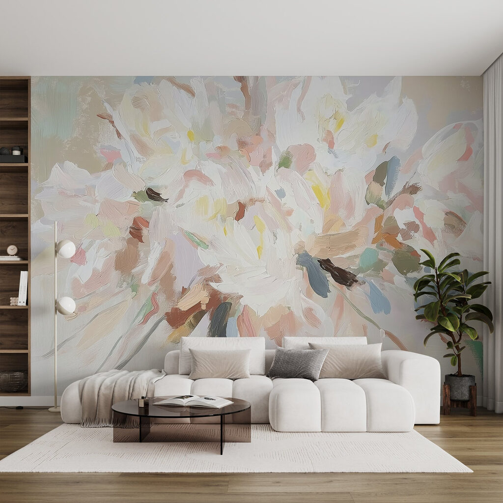 White flowers in paint — interior 2