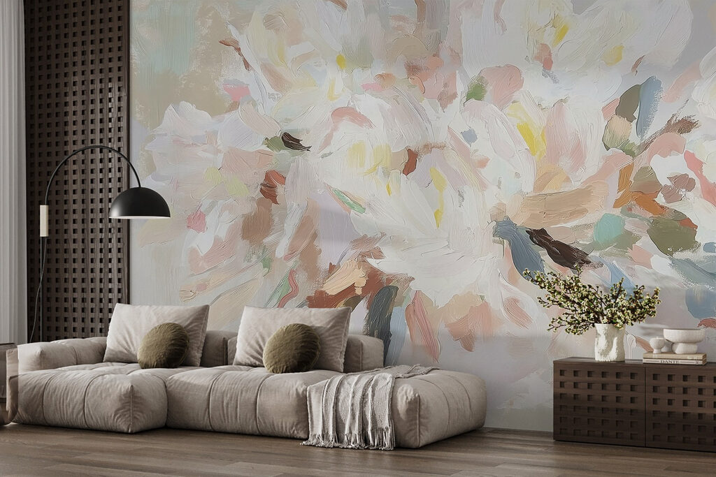 White flowers in paint — interior 4