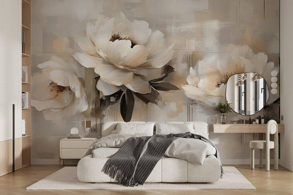 Peonies with brush strokes — interior 1