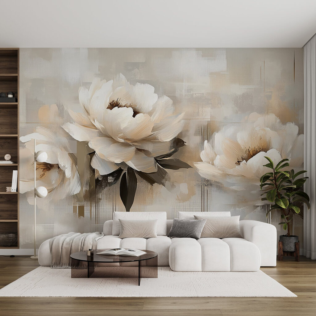 Peonies with brush strokes — interior 2