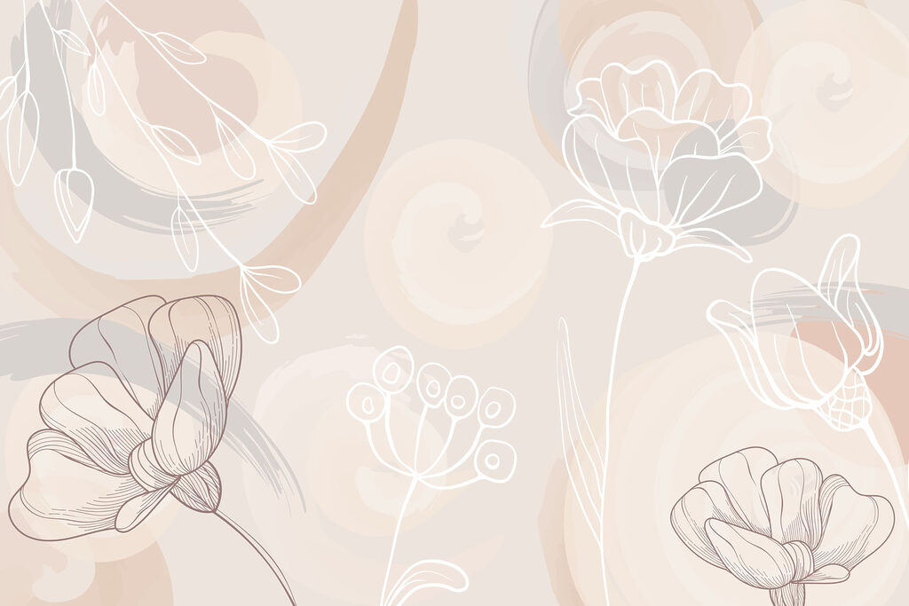 Flowers in soft curves — full design