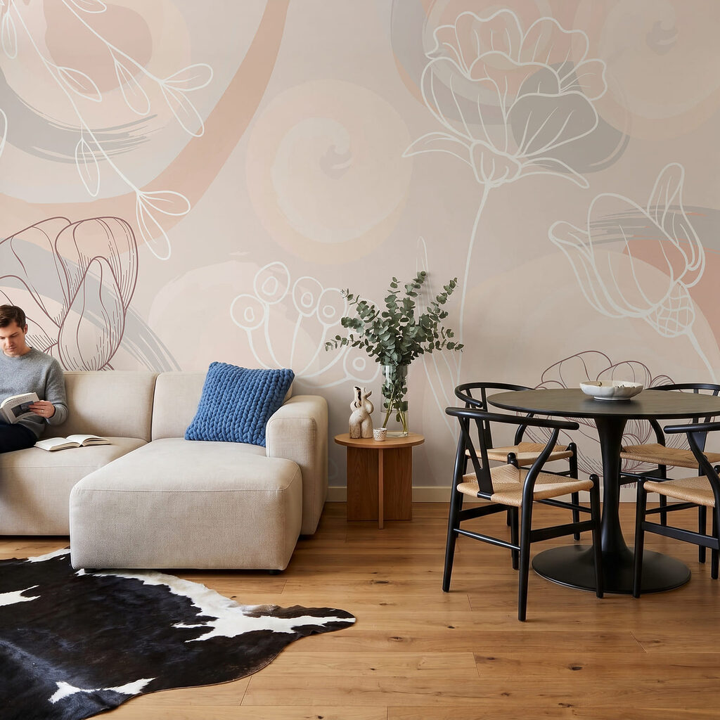 Flowers in soft curves — interior 1