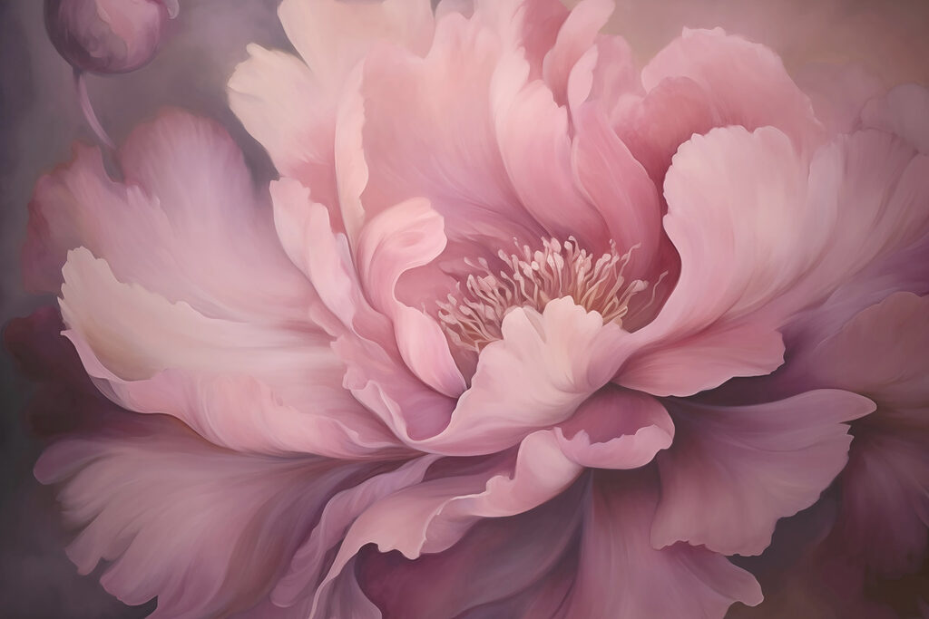 Pink flower in shadow — full design