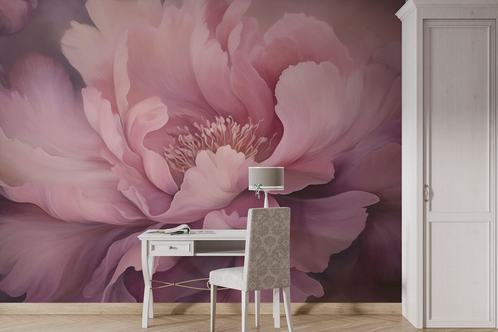 Pink flower in shadow — interior 1