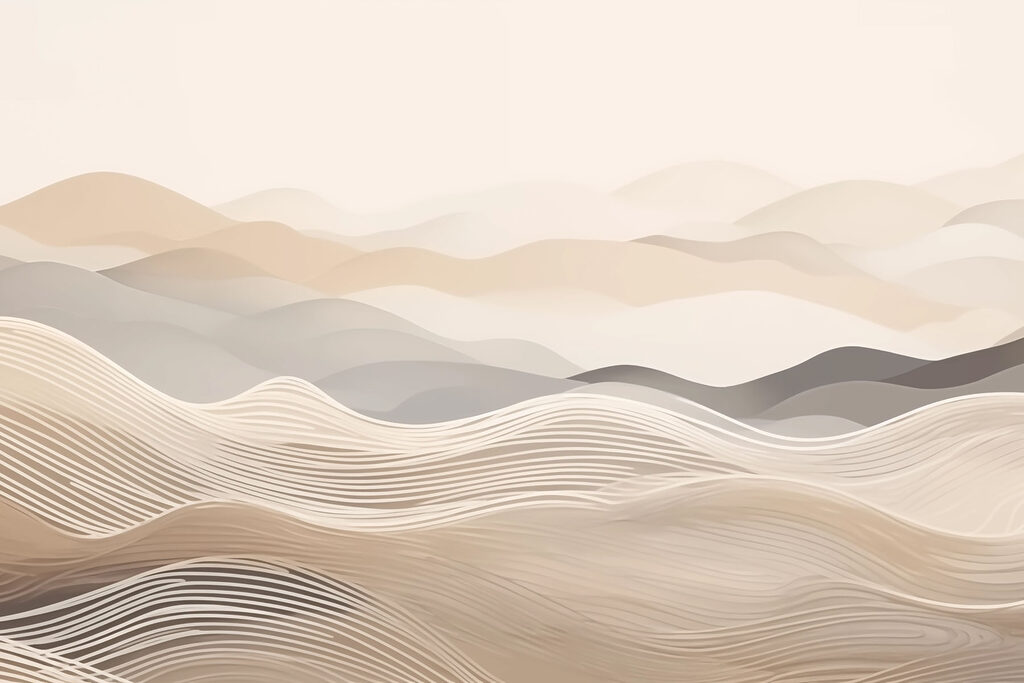 Hills above wavy lines — full design