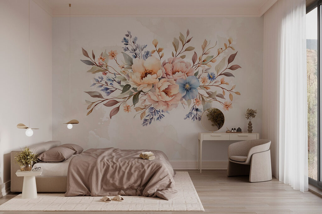 Small bouquet on cream — interior 1