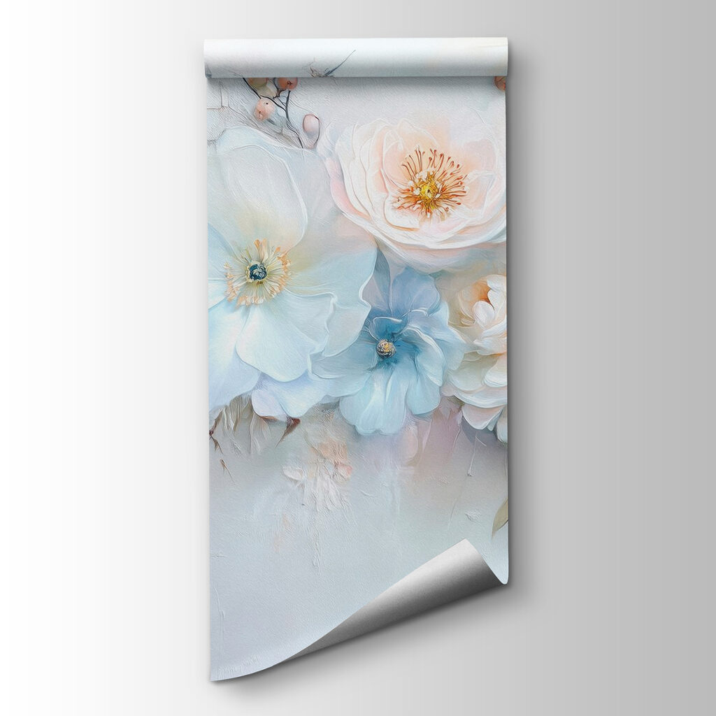 Light blue painted bouquet — product view