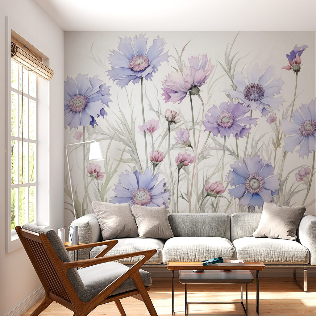 Lilac wildflowers above green — interior 2