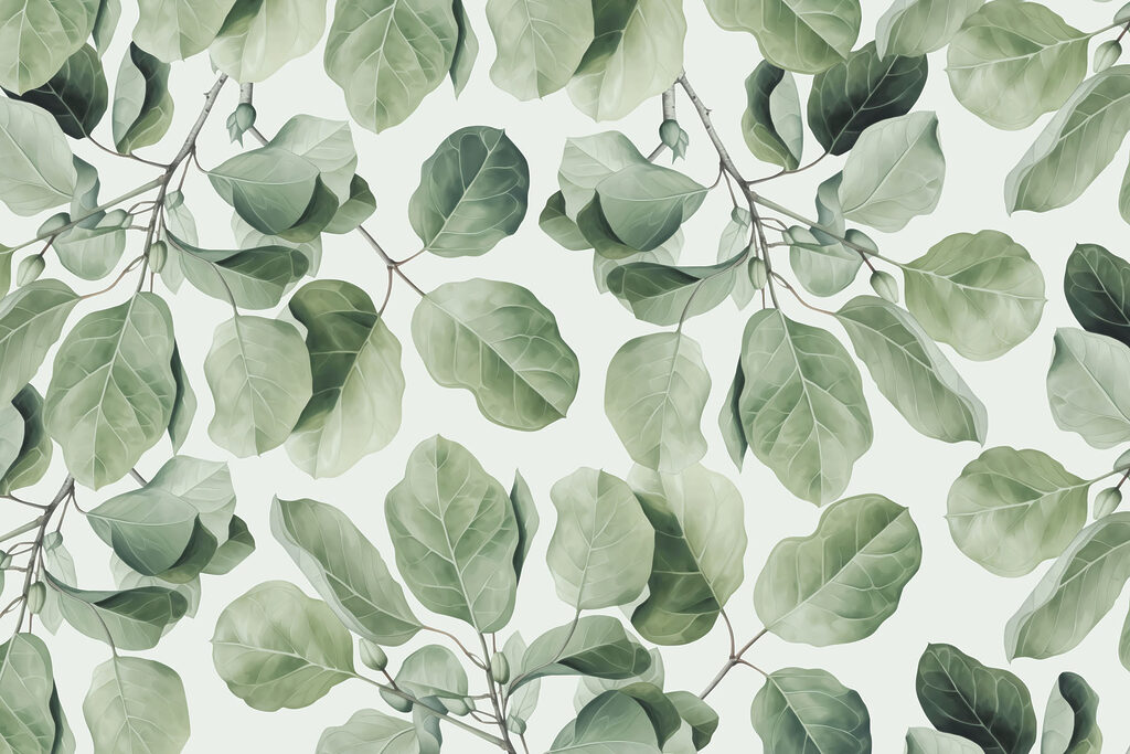 Leaves in watercolour — full design