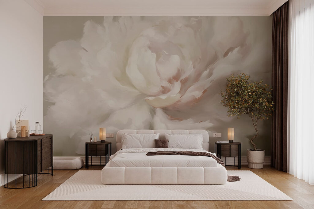 White peony in brushstrokes — interior 3