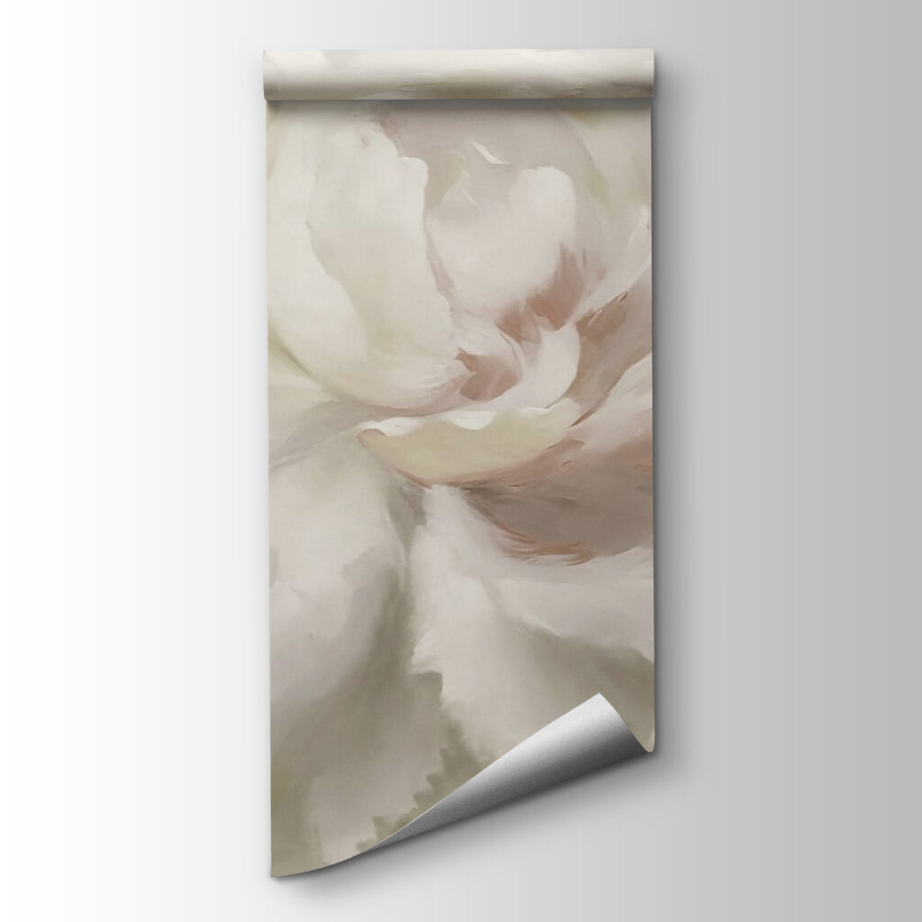 White peony in brushstrokes — product view
