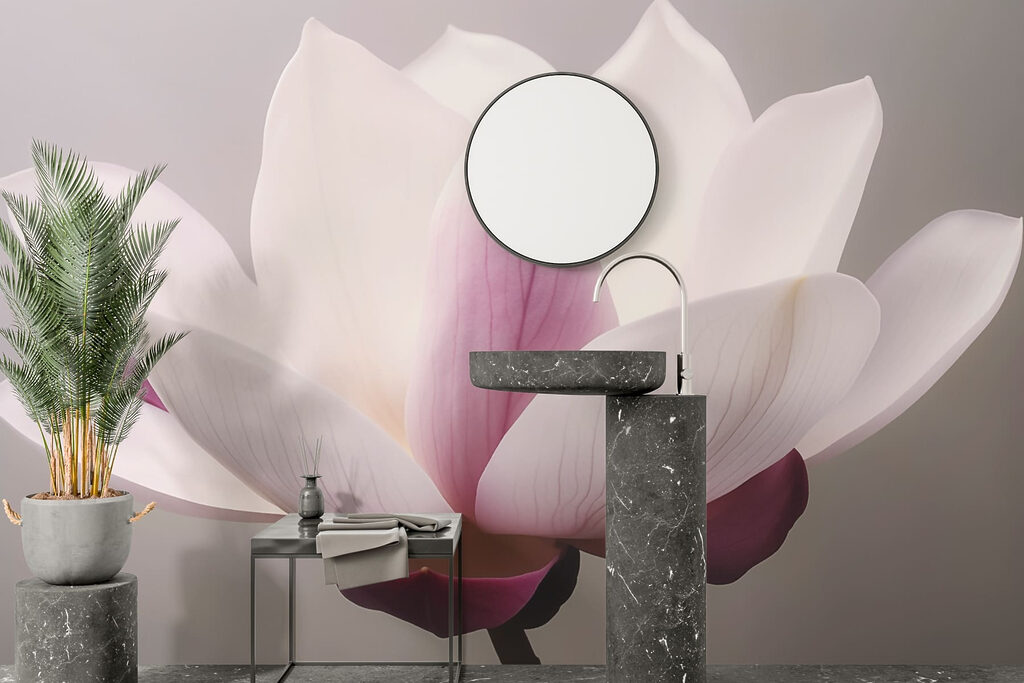 Magnolia with lilac centre — interior 3