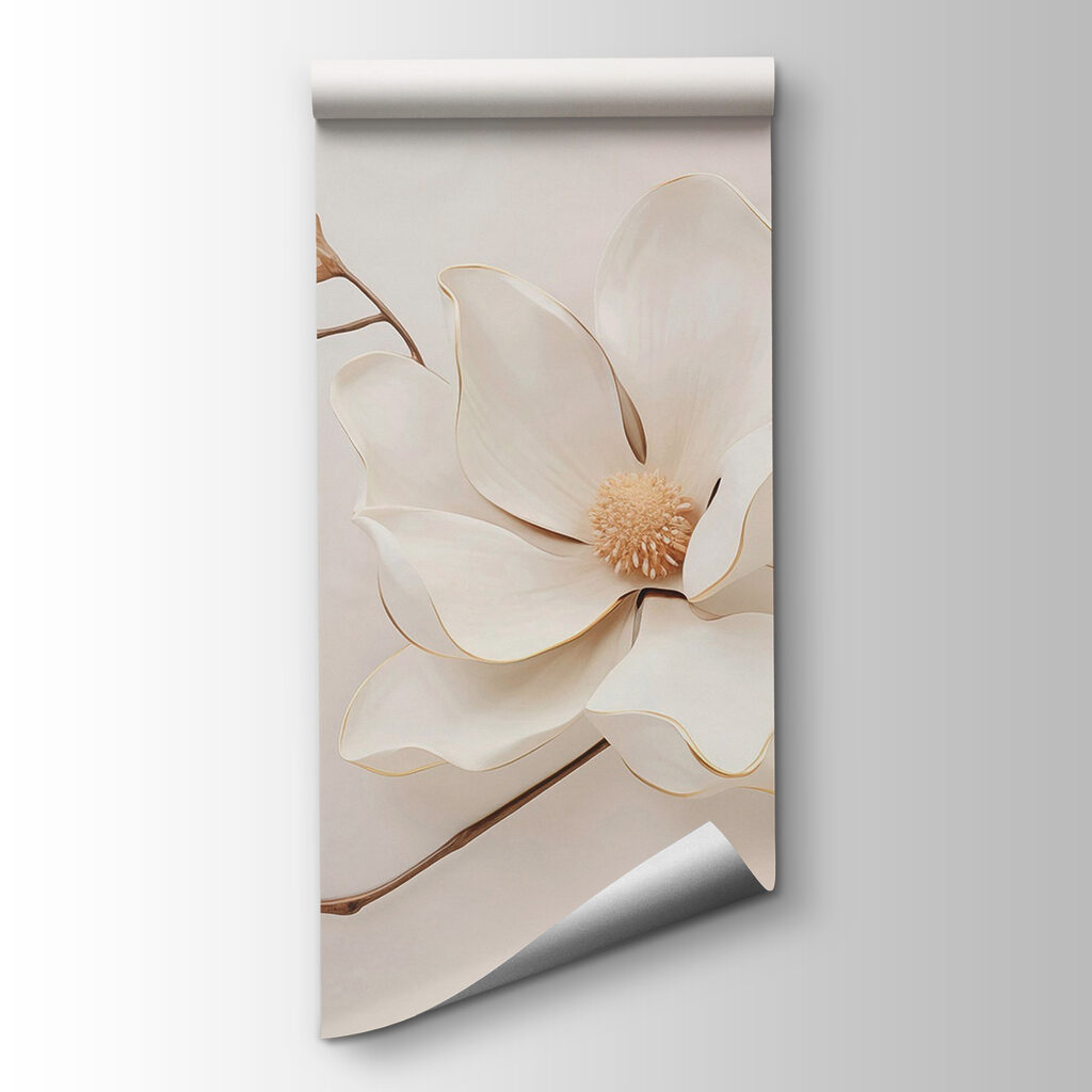 White magnolia on twigs — product view