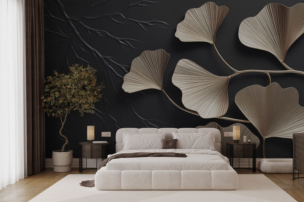 Fan-shaped ginkgo leaves — interior 1
