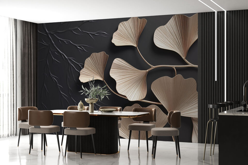 Fan-shaped ginkgo leaves — interior 3