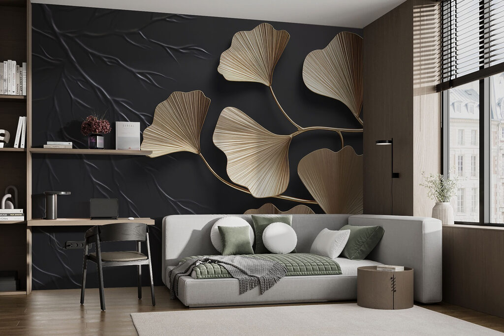 Ginkgo on Dark Marble — interior 3