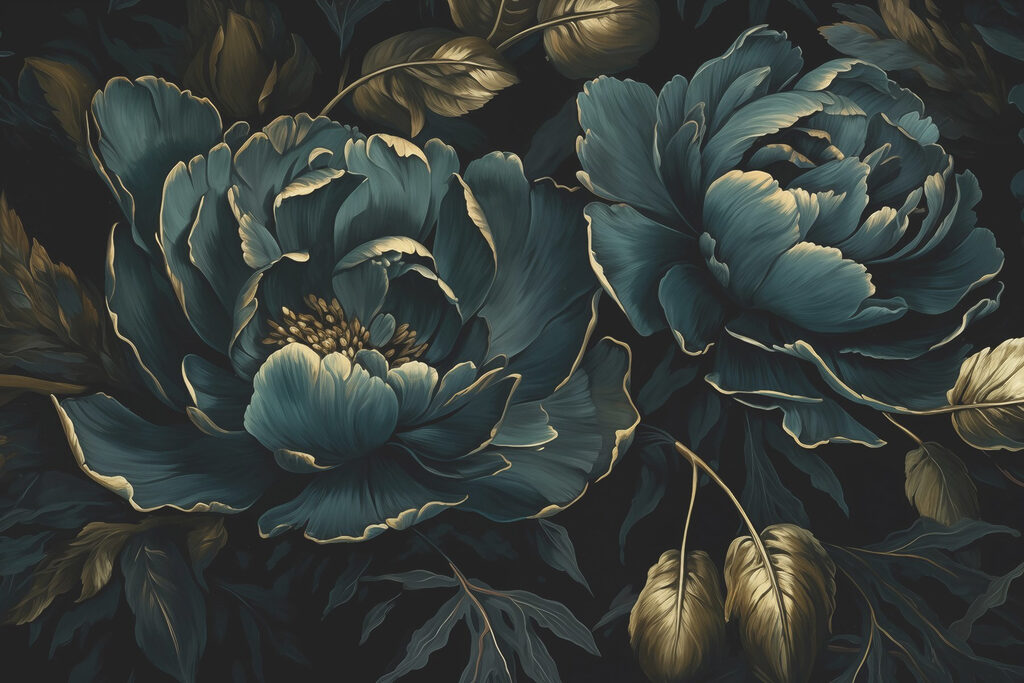 Peonies After Dusk — full design