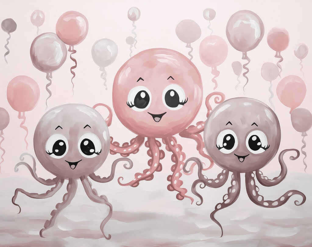 Octopus Balloon Party — full design