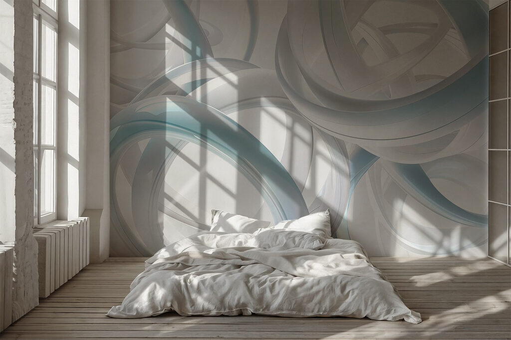 White ribbon loops — interior 1