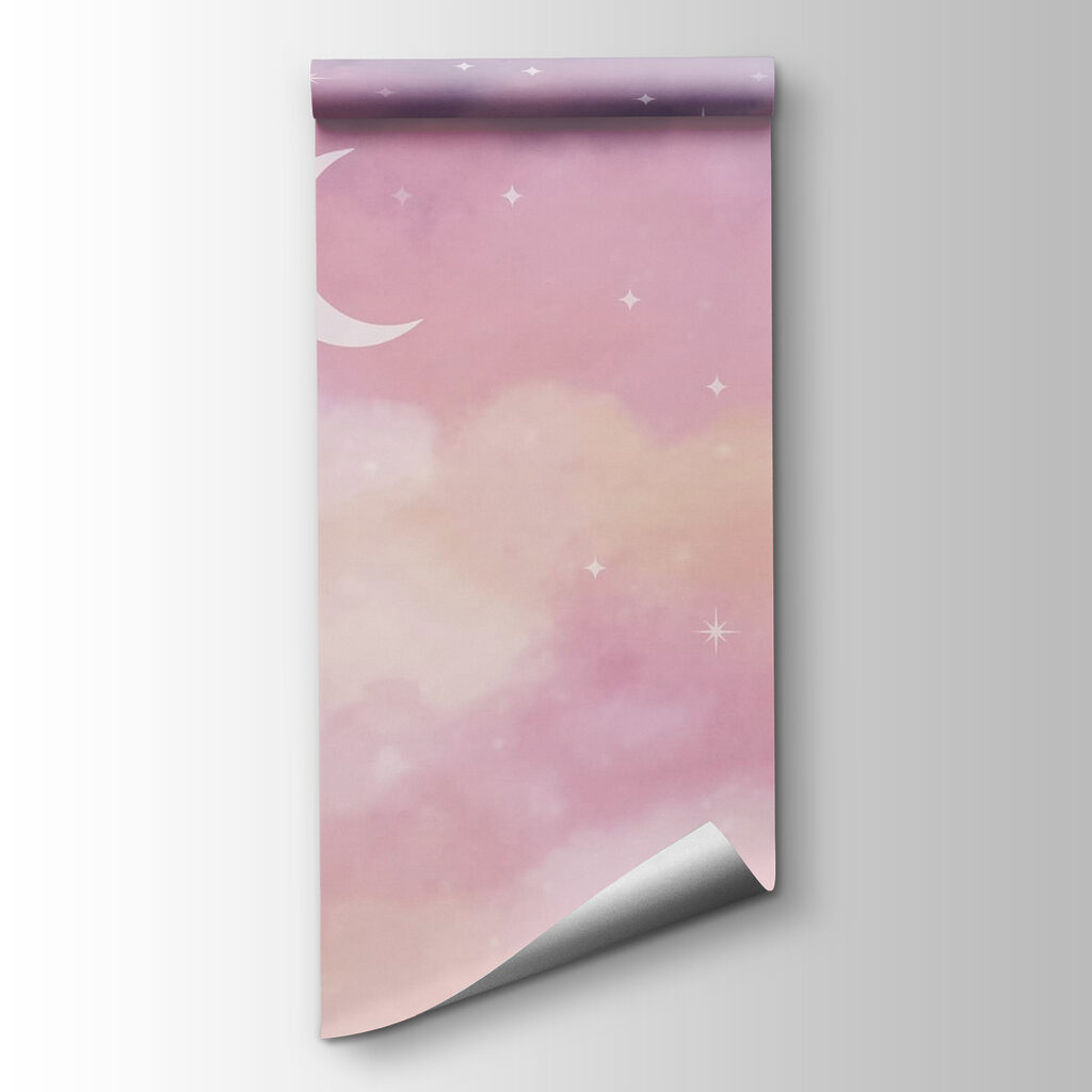 Moon between pink clouds — product view