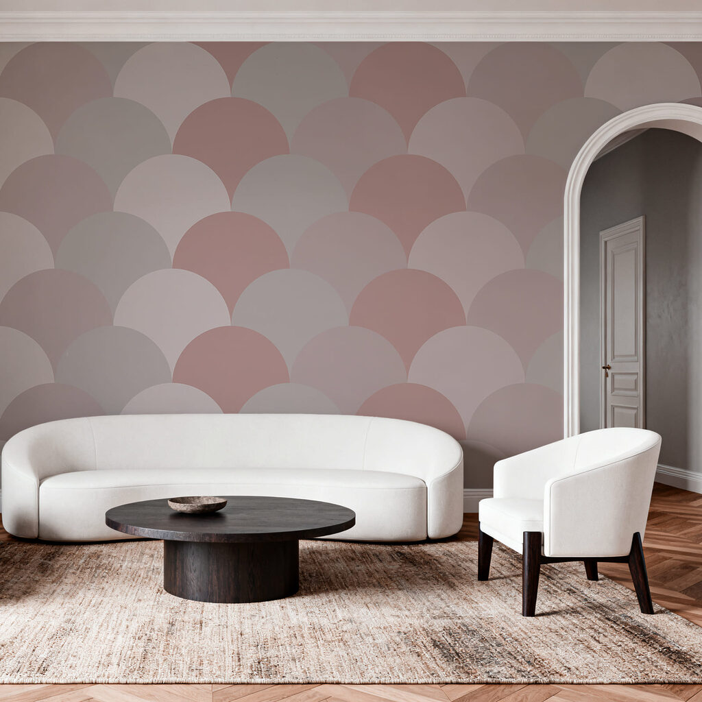 Pink scales in rows — interior 2