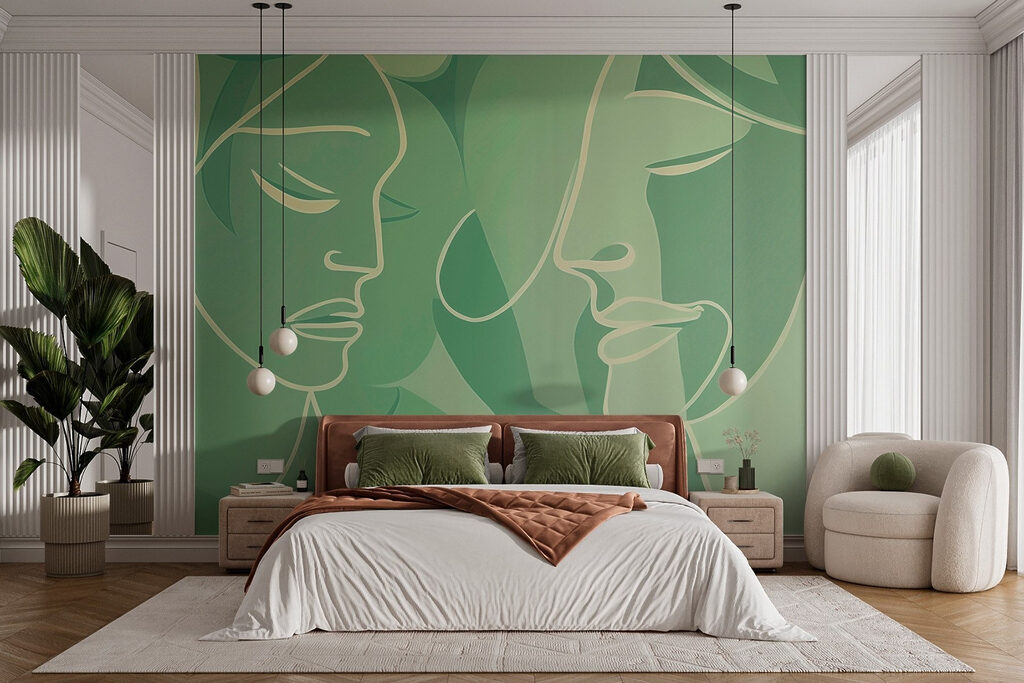 Two stylised faces — interior 1