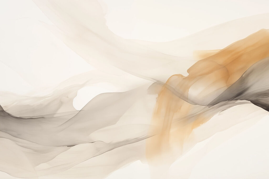 Ochre flows through grey — full design