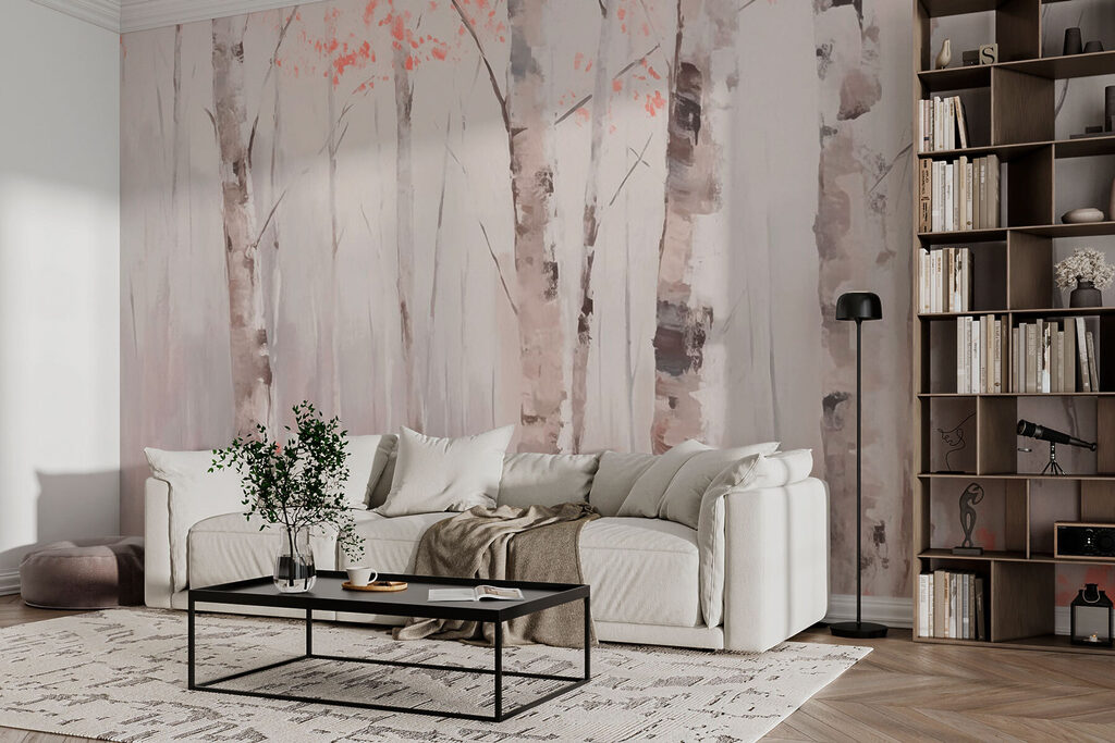 Birches with pink accents — interior 3