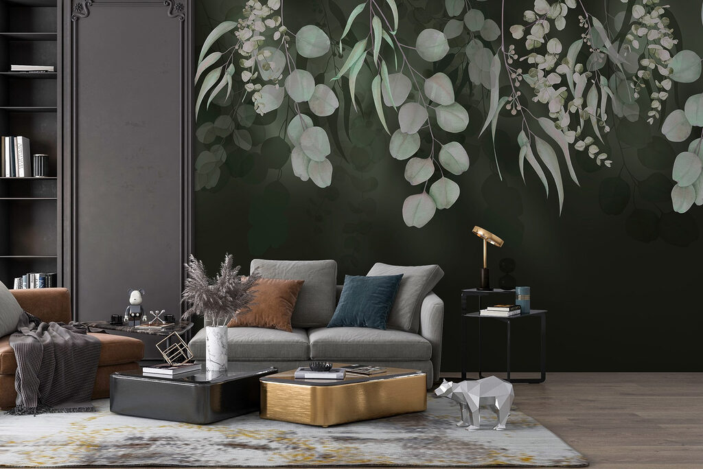 Hanging leaves on dark — interior 1