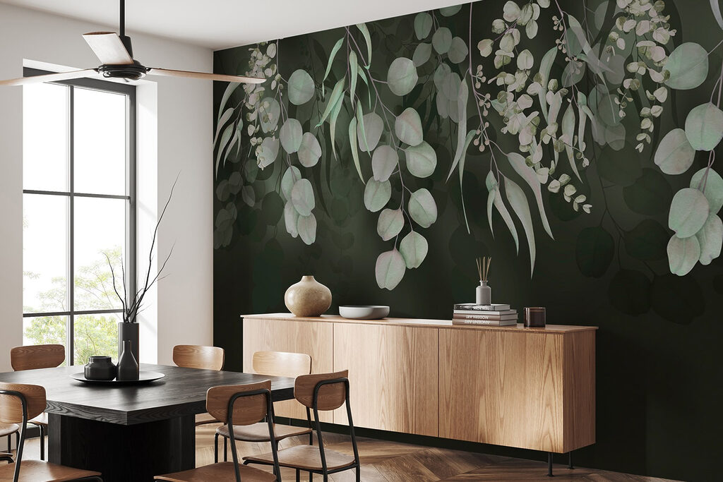 Hanging leaves on dark — interior 3