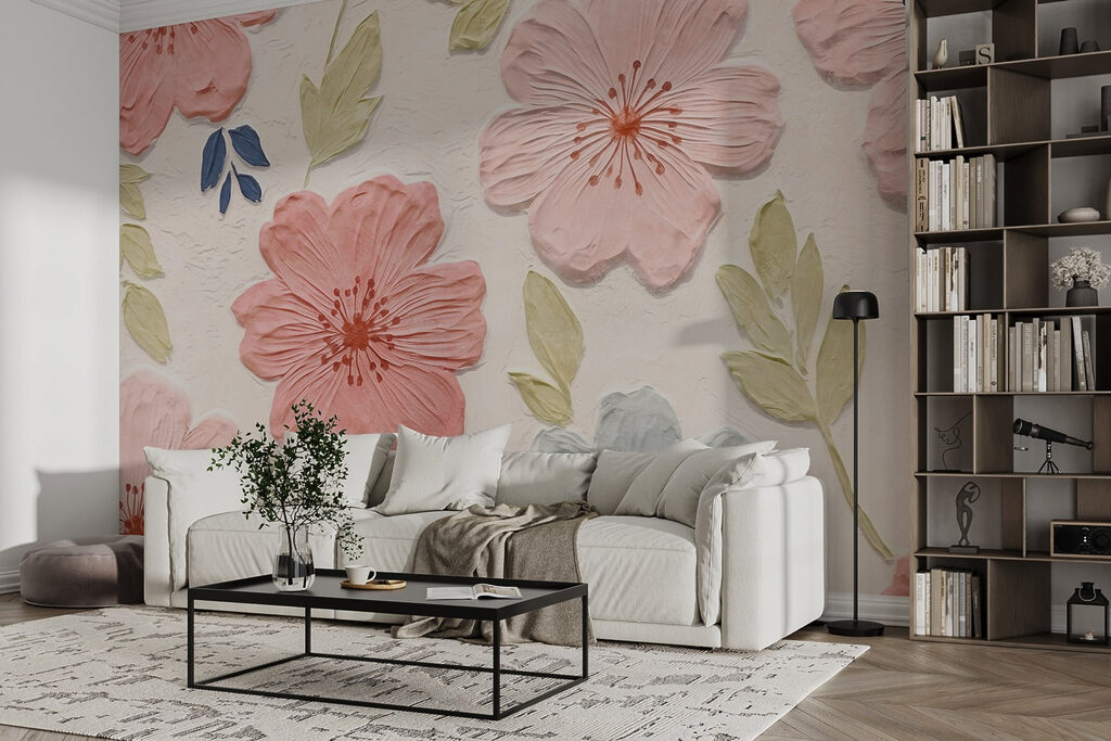Pink flowers and leaves — interior 2