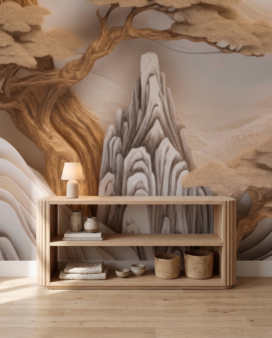 Sculpted Mountain Landscape — detail